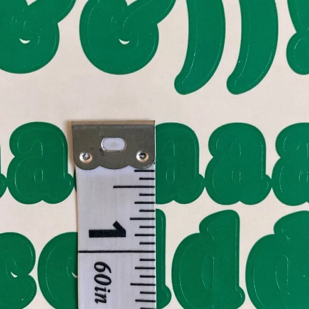 Stickers Letters Alphabet Upper Lower Case Numbers Symbols 2 Sheets Green